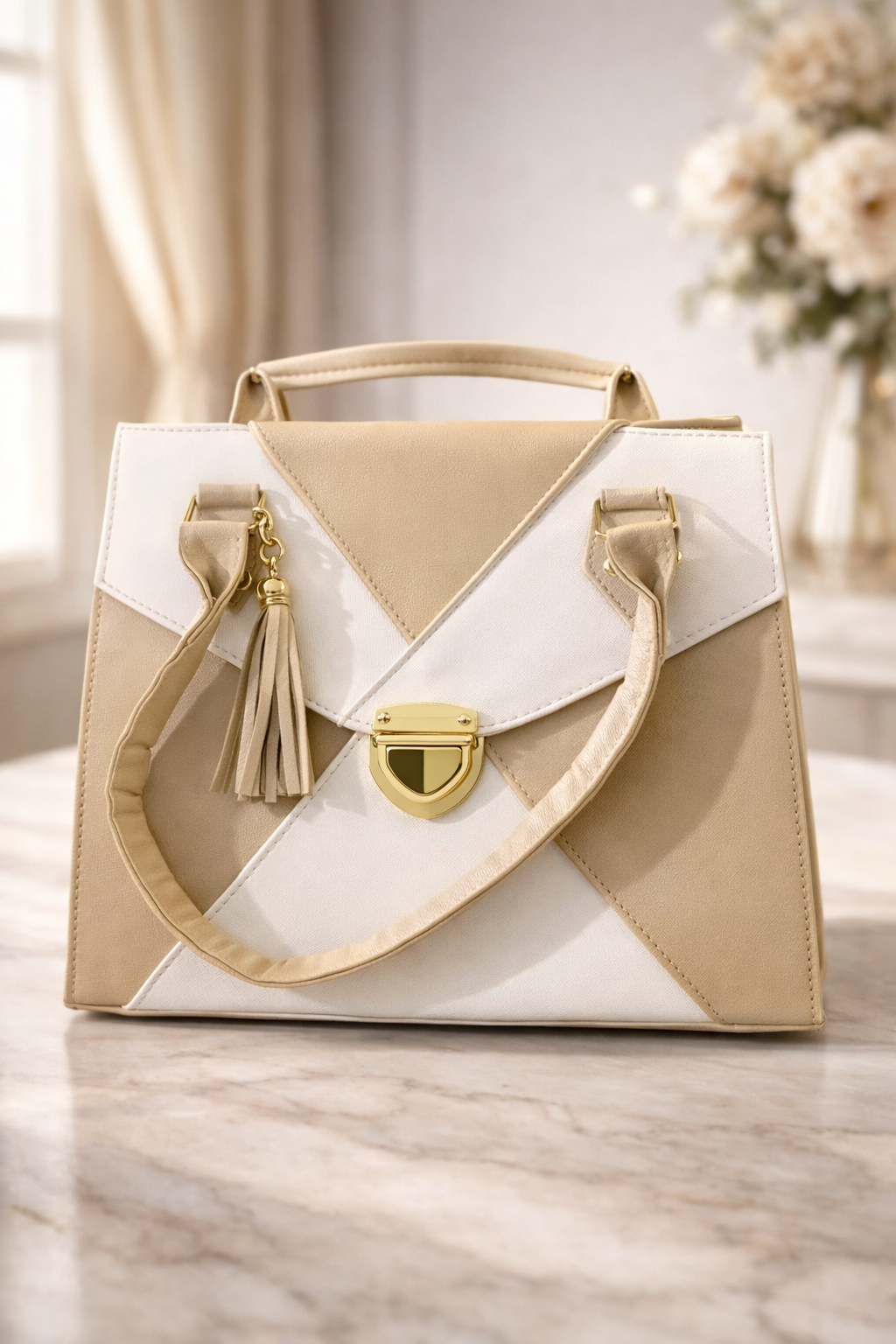 Bolso Beige y Blanco