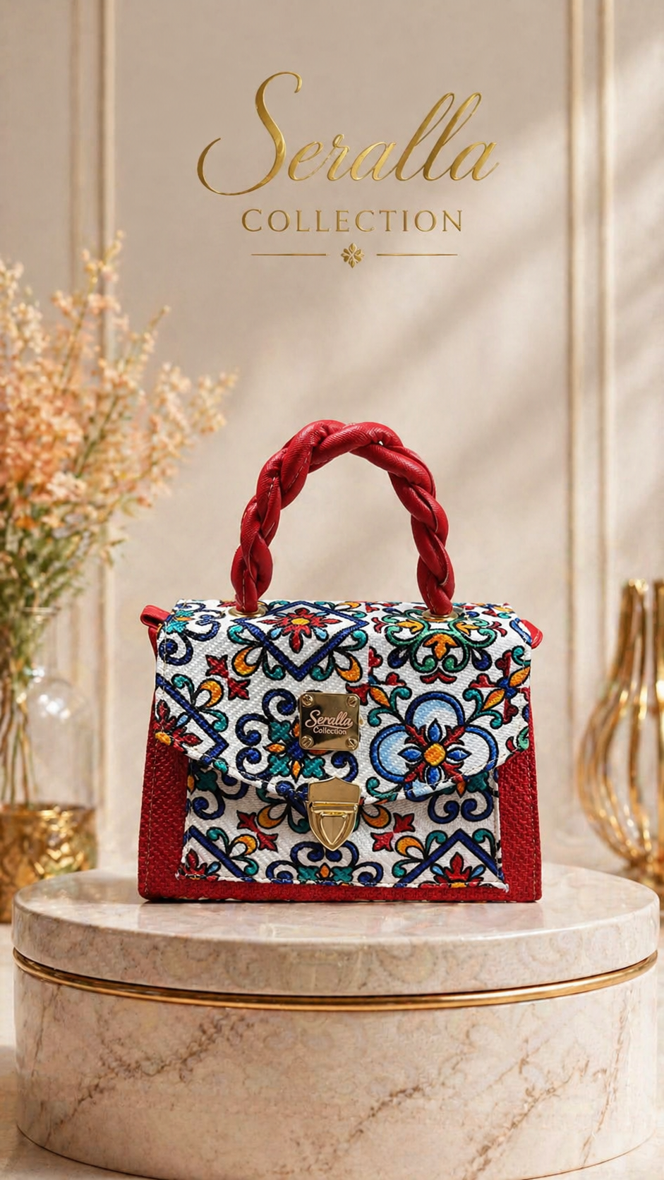 Bolso Azulejo Rojo Seralla – Edición Mediterránea