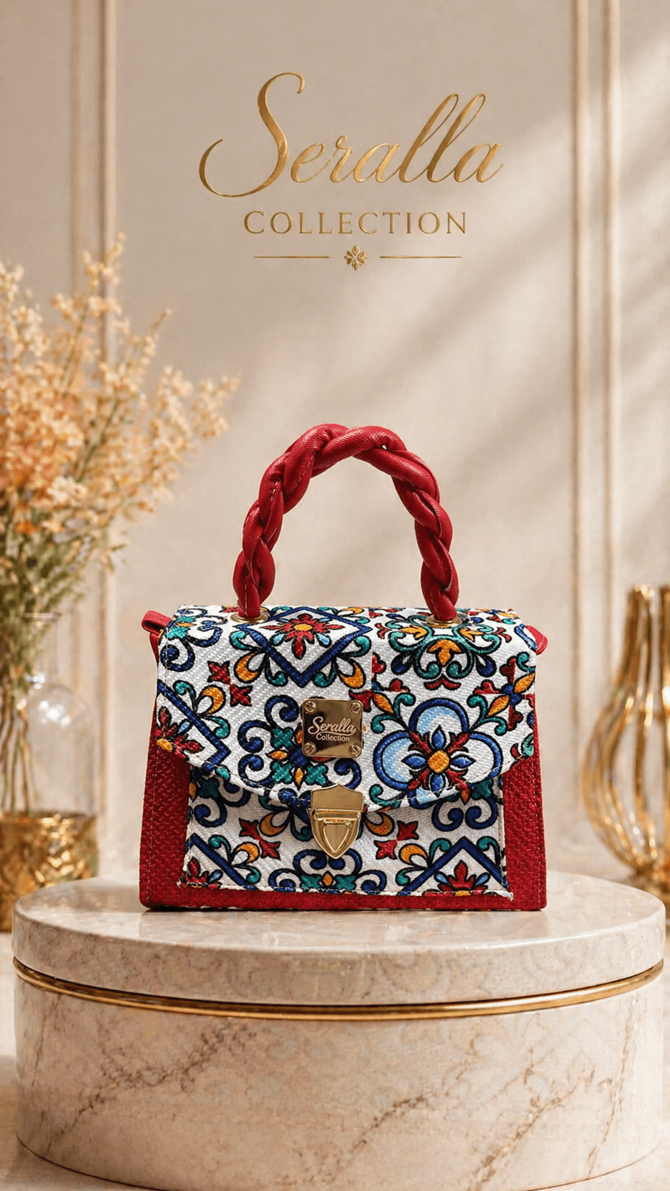 Bolso Azulejo Rojo Seralla – Edición Mediterránea - SERALLA COLLECTION
