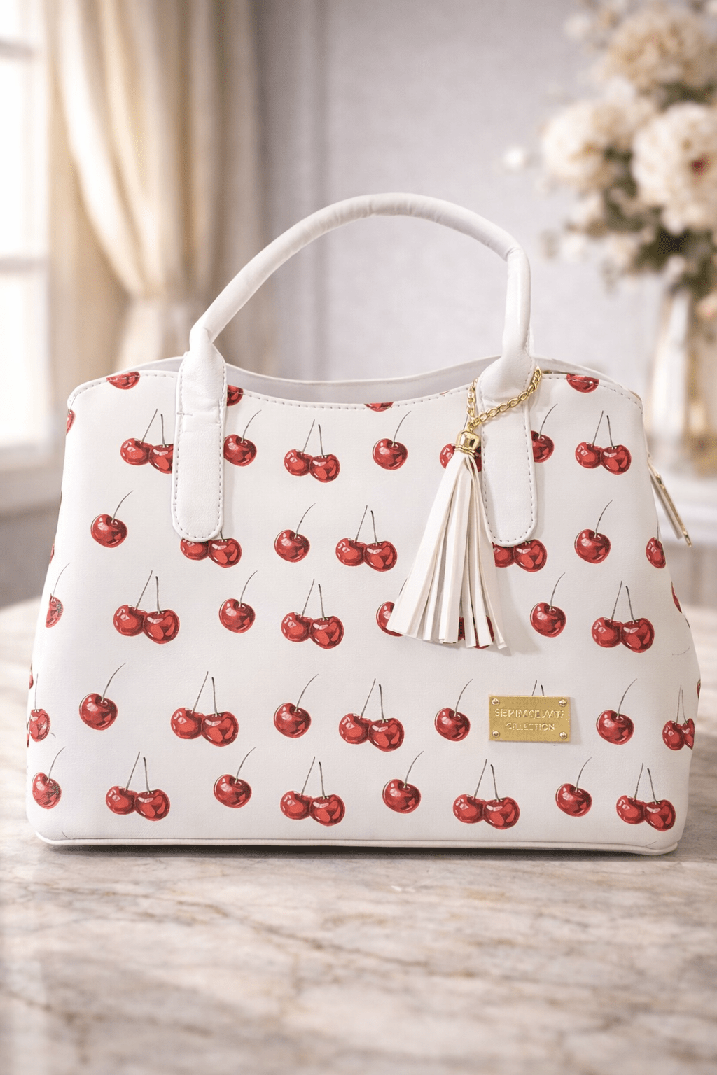 Bolso Cerezas Blanco - SERALLA COLLECTION