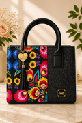 Bolso Floral Negro Seralla – Edición Alma - SERALLA COLLECTION