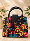 Bolso Floral Negro Seralla – Edición Raíces Intensa - SERALLA COLLECTION