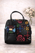 Bolso Negro Floral Mexicano - SERALLA COLLECTION