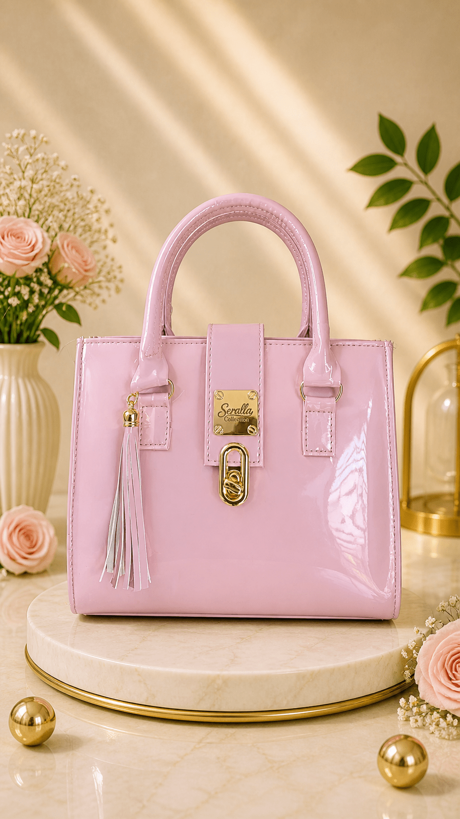 Bolso Rosa Charol Seralla – Edición Bloom - SERALLA COLLECTION