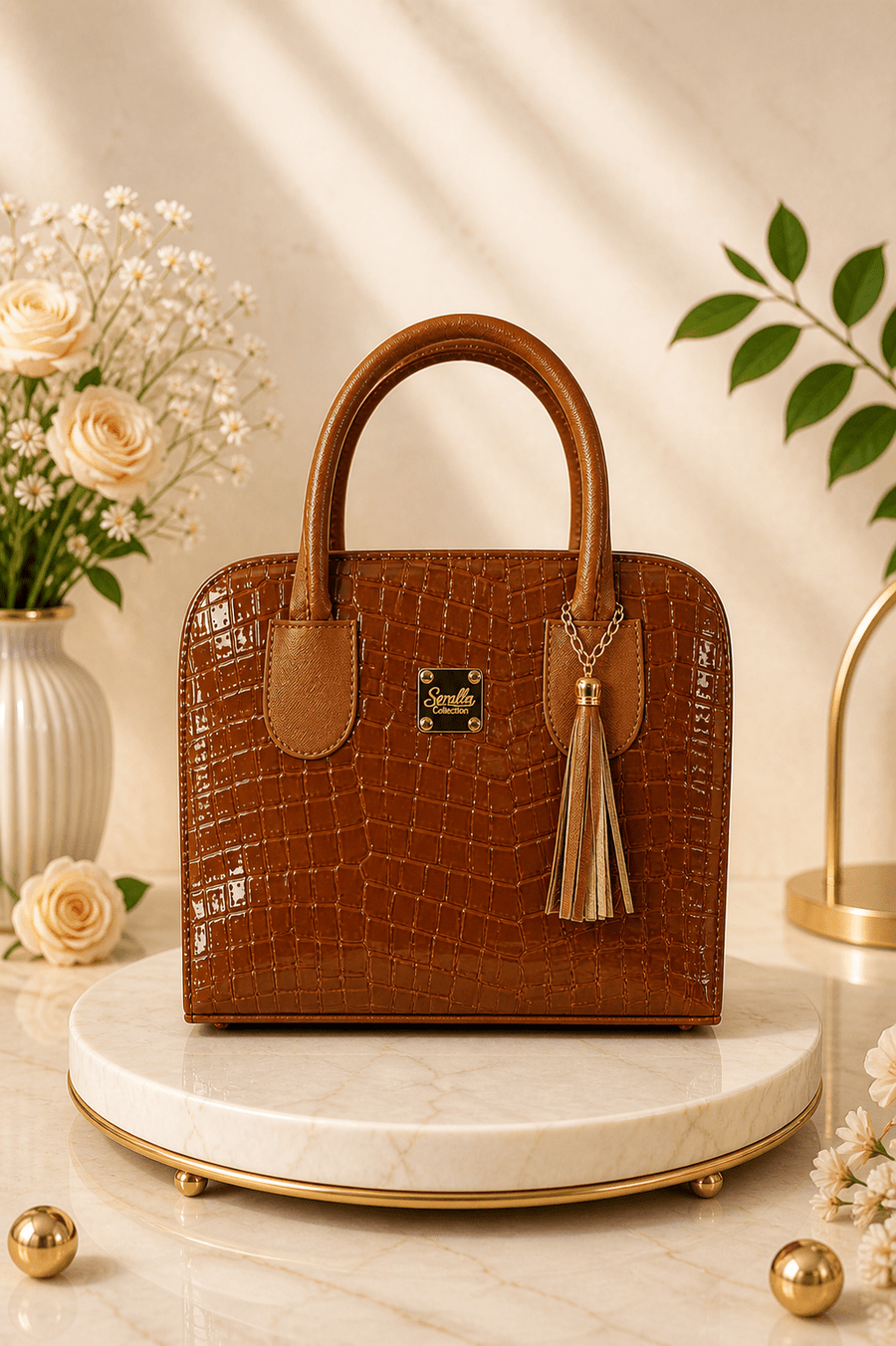 Bolso Texturizado Café Seralla – Edición Prestige