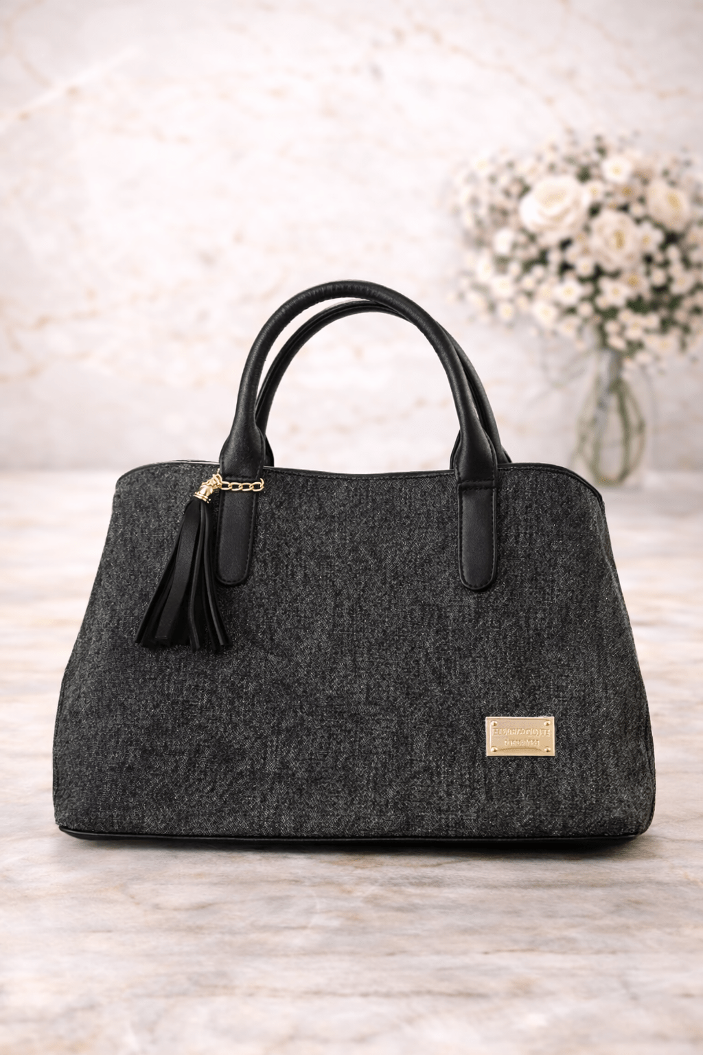 Bolso Tweed Gris - SERALLA COLLECTION